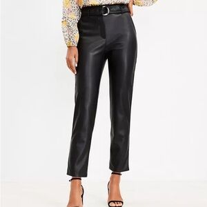 LOFT Leather Slim Taper Pants